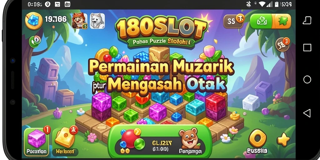 Screenshot menampilkan gameplay seru 180SLOT dalam menyelesaikan teka-teki.