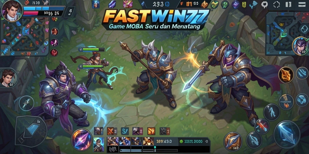 Tampilan seru gameplay FASTWIN77 dengan aksi MOBA.