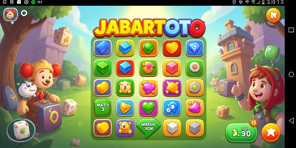 Gameplay seru JABARTOTO dalam aksi match-3.