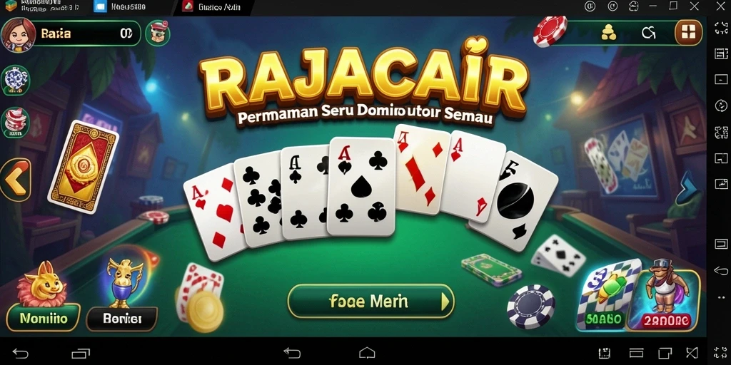 Screenshot gameplay RAJACAIR dengan pemain aktif bermain Domino.