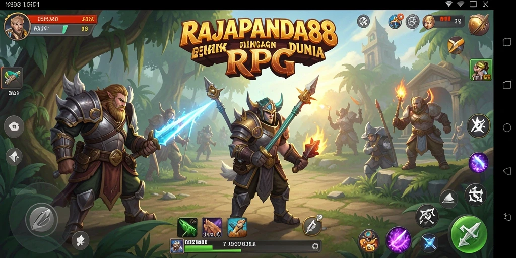 Screenshot gameplay RAJAPANDA88 yang menunjukkan aksi petualangan RPG.