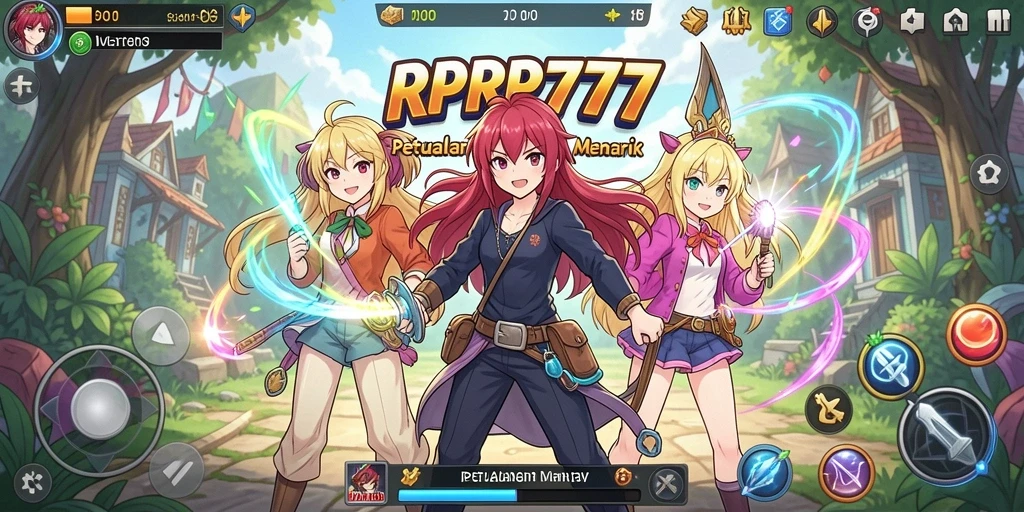 Tampilan menarik dari gameplay RPRP777 yang menunjukkan aksi karakter Anime.