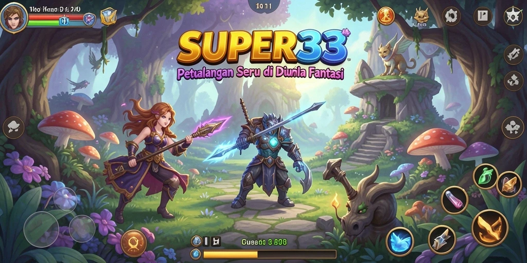 Tampilan gameplay SUPER33 dengan petualangan yang mendebarkan.