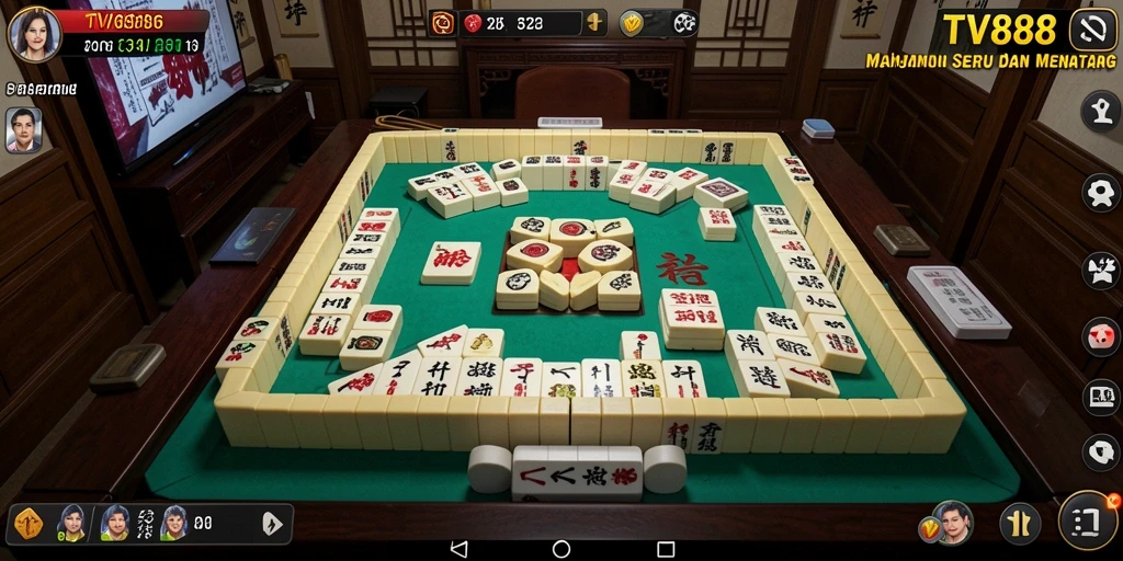 Tangkapan layar dari gameplay Mahjong yang luar biasa.
