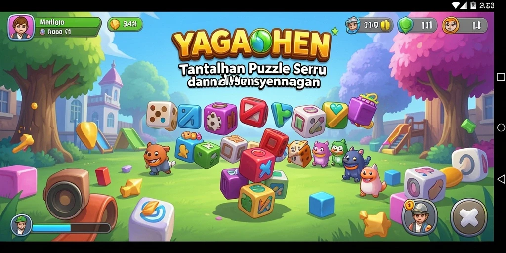 Tampilan gameplay YAGAOHEN yang penuh warna dan menantang.