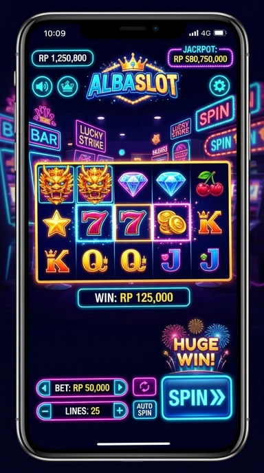 Tampilan menarik aplikasi albaslot untuk pengguna Android.